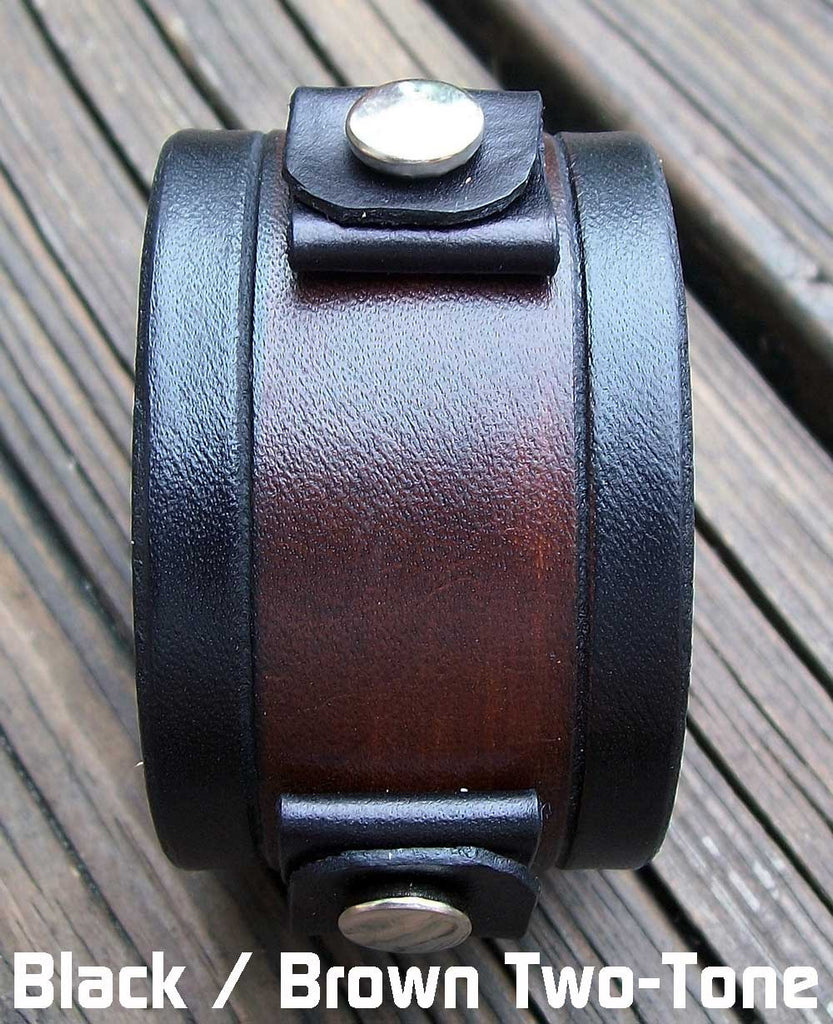 Leather Wrist Watch, Steampunk Watch, Leather Cuff Watch, Bracelet Watch,  Wide leather bracelet, Leather Strap Watch – J&J Leather, Steampunk and  Watches